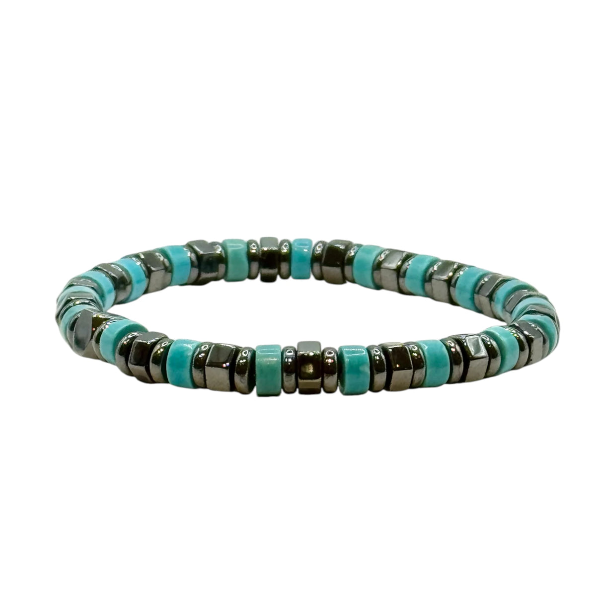 Bracelet Heishi Turquenite, Hématite