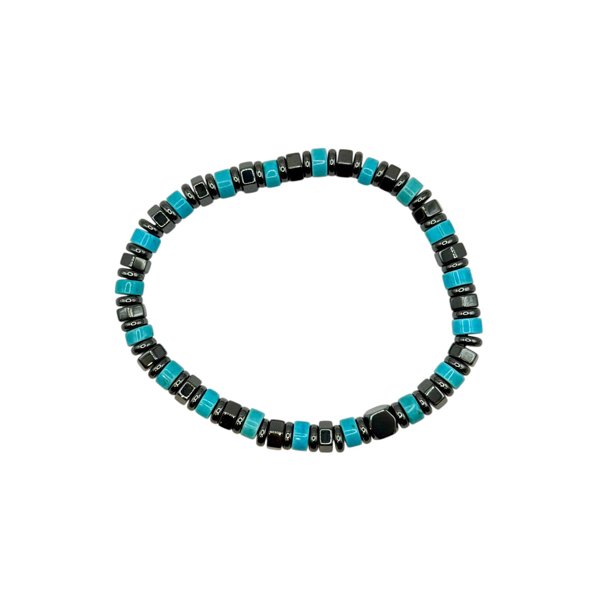 Bracelet Heishi Turquenite, Hématite