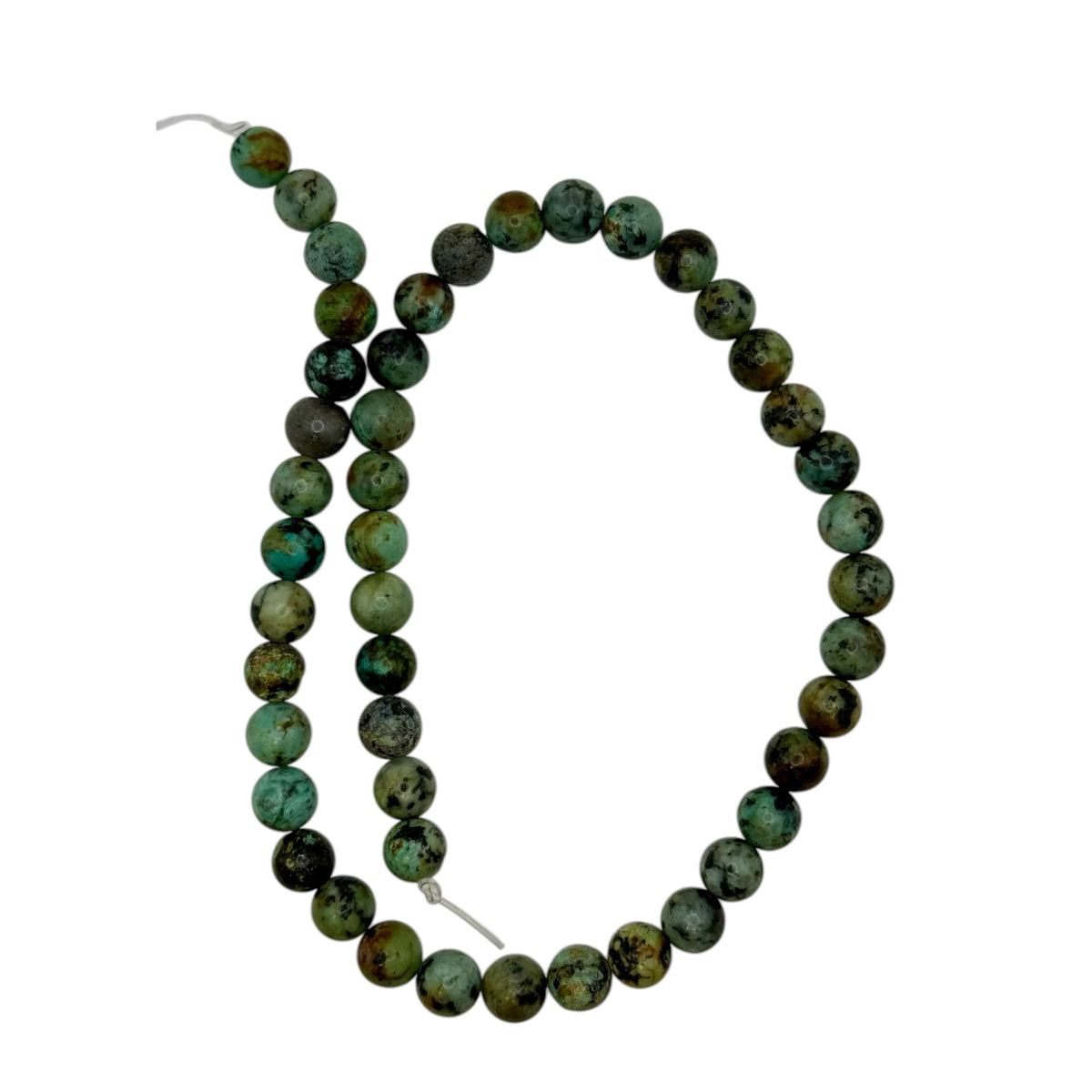 Jaspe Turquoise Africaine Fil de Perles Naturelle 6-8mm, env 39cm