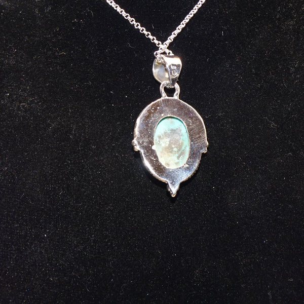 Pendentif Turquoise Tibet Argent 925