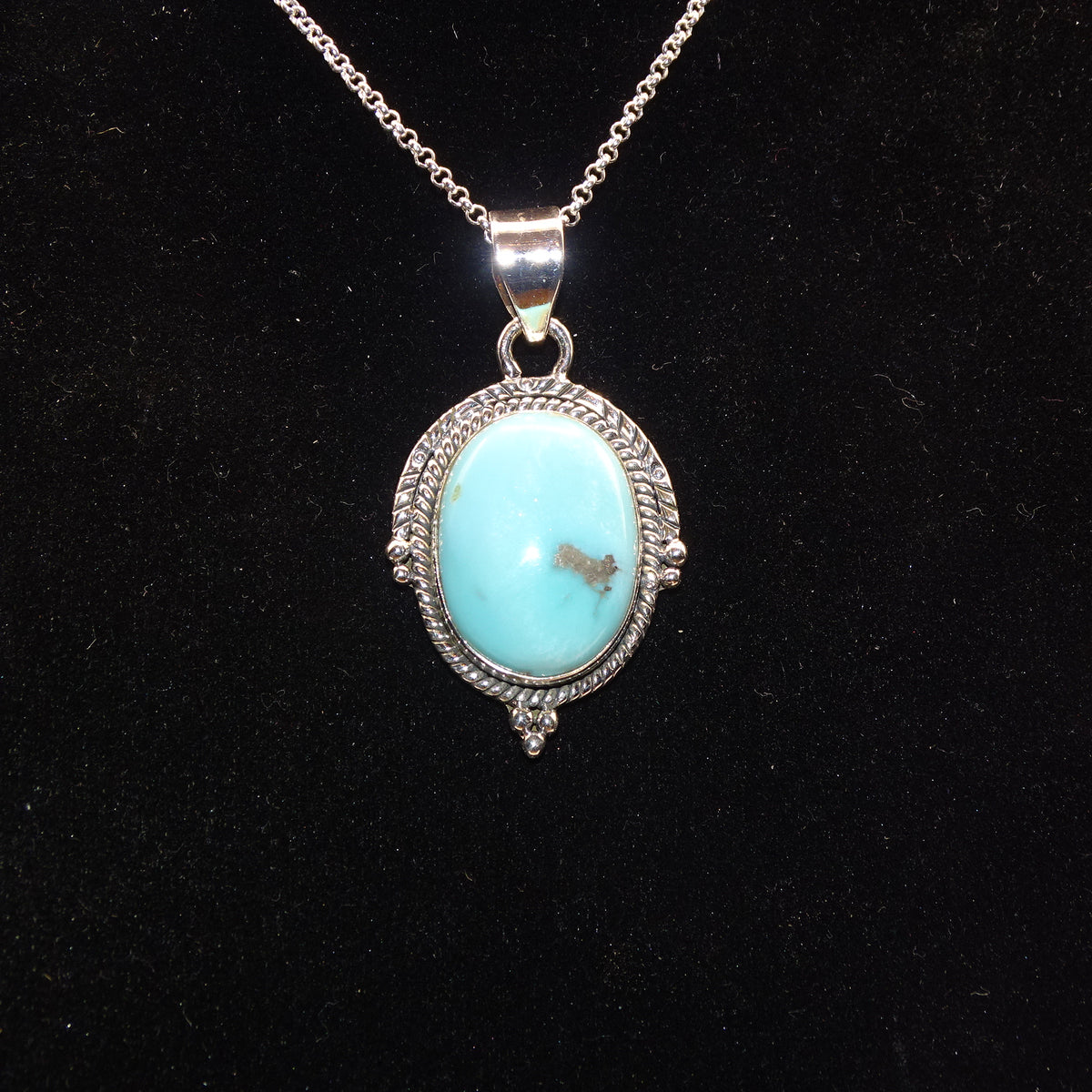 Pendentif Turquoise Tibet Argent 925