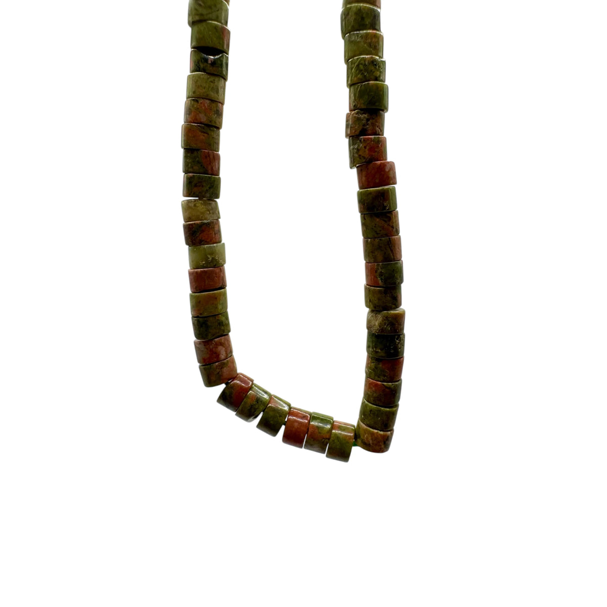 Unakite Fil de Perles Naturelle Heishi 3.8-4.2x2-4.5mm, env 39cm